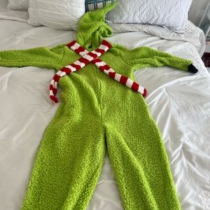 The Grinch one piece Hooded jumpsuit 
Used 1 time